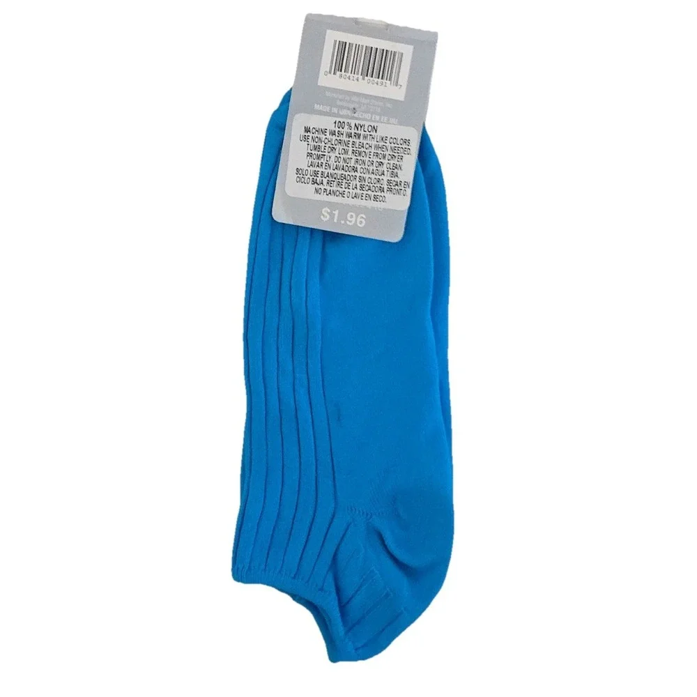 Vintage 90s No Boundaries‎ Socks Women's 4-10 Blue Rib Low Cut NEW